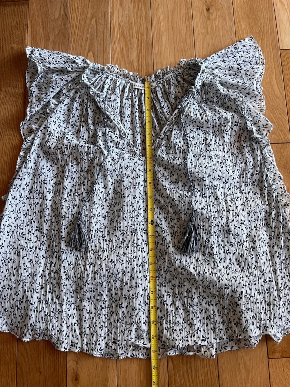 Ulla Johnson Anja Ruffle Flutter Sleeve Floral Top Blouse White Blue Floral Sz 2 - Picture 6 of 9